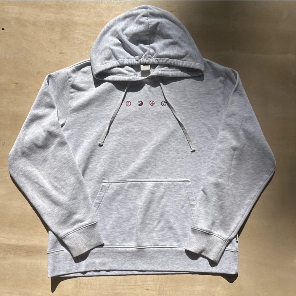 Vans Grey Hoodie Pink Floral Pattern Small